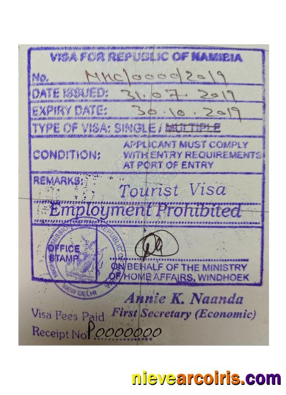NAMIBIA stamp visa